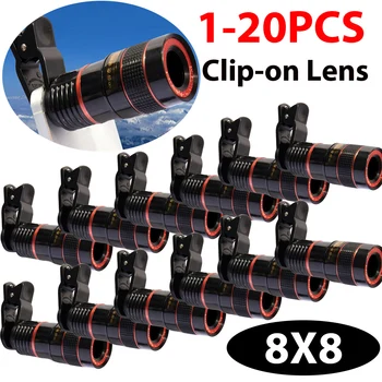 1-20PCS 8X Klip-na Objektív Ďalekohľad Teleobjektív HD Objektív kamery Vonkajšie Zoom Špeciálne Efekty zväčšovacie sklo Hd Externé Zoom Objektív