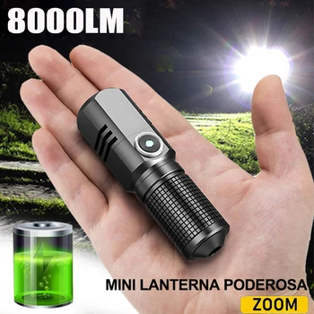 1000M Silný XHP50 výchovy k DEMOKRATICKÉMU občianstvu LED Baterkou USB C Nabíjateľná Hliníkovej Zliatiny Baterka Zoomovateľnom lampa With18650 Batérie Camping Osvetlenie