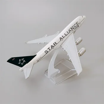 16 cm Leteckej ALIANCIE STAR alliance Dýchacích ciest B747 Airlines Model Lietadla Boeing 747 Dýchacích ciest Zliatiny Kovov Diecast Rovine Model Lietadla Dary
