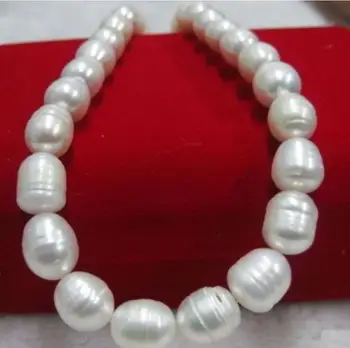 18-palcové 11-13mm Originálne biele akoya perly náhrdelník