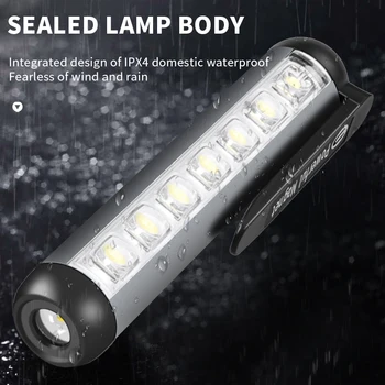 1pc Super Jasné LED Baterka USB Nabíjateľné Nepremokavé KLASU Pochodeň Zoom Camping Prenosné Lampy S Chvost Magnet