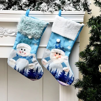 1pc Vianočné Pančuchy Ponožky Snehuliak Santa Vzor Modré Cukríky Darčekové Tašky Vianočný Strom Dekorácie na Vianočný Dekor Domova