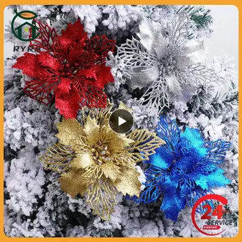 1~40PCS Umelé Kvety, Vianoce, Nový Rok Falošné Kvety Lesk Veselé Ozdoby na Vianočné stromčeky Domov Vianočné Dekorácie