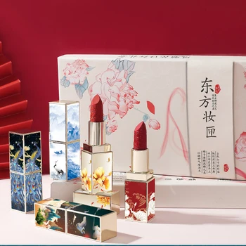 3D Troch-dimenzionální Úľavu Čínsky Štýl, Vyrezávané Rúž Hydratujú Matný make-up, Kozmetické