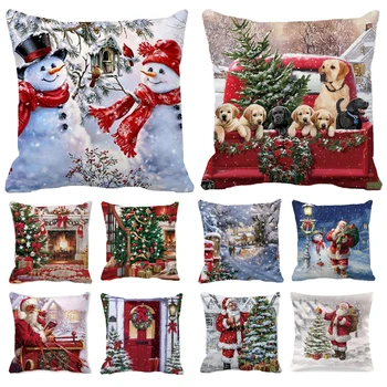 45x45cm Vianočné obliečka na Vankúš Veselé Vianočné Dekorácie pre Domov Navidad 2023 Gauč Vankúš Vianočné Ozdoby Xams Dary