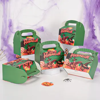 5 ks Halloween Candy Tašky Trick or Treat Party Dekor Cookie Sušienky Snack Taška Darčekové Balenie Papierové Vrecko Strany Prospech Box