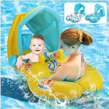 Baby Bazén Float S Slnečník Prenosné Matka Deti Plávať Kruhu Nafukovacie Bezpečnostné Plávanie Float Sedadlo baby plávanie float