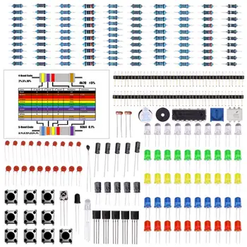 DIY Elektronických Komponentov Držiak pre Arduino IC Komponenty Odpor Sortiment Kit LED Diódy Kondenzátor Keramický Tranzistor Nastaviť
