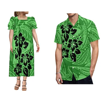 Dámske Šaty Opuchnuté Rukávov pánske Tričko Vlastné Polynézskej Pár Party Šaty Spoločenské Šaty Letné Cool Textílie Pár Nastaviť