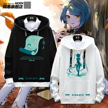 Genshin Vplyv Anime mikina s Kapucňou, pulóver Sveter Oblečenie muž, žena, jar, jeseň, zima štýl Xingqiu