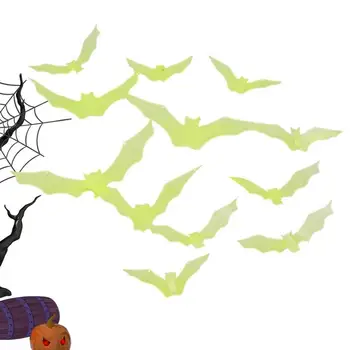 Halloween Netopierov Svietiť V Tme 3D DIY Halloween Nálepky 12pcs Domova Stenu Odtlačkový Kúpeľňa Krytý Hallowmas Strana Dodávky