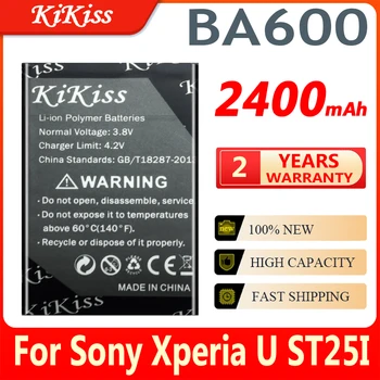 KiKiss 2400mAh BA600 Pre Sony Xperia U ST25I st25a st25 Kumquat Mobilného Telefónu, Batérie, Veľký Výkon