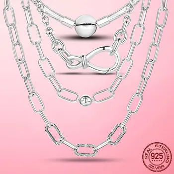 Klasické Základné Reťazca 925 Strieborný Had Reťazca Náhrdelník Choker Infinity Nekonečné Mi Spona Náhrdelník Collier Femme Šperky