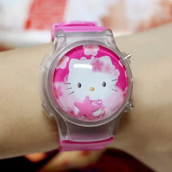 KT sledovať svetelný cartoon detské hodinky silikónové LED blikajúce dobrý deň, sledujte dievča detské hodinky pre dieťa часы женские