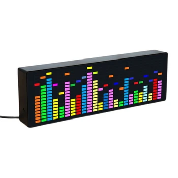 LED Hudba Spektrum Rytmus Svetlá Hlas Senzor 1624 RGB Atmosféru Indikátor Úrovne S Zobrazenie času