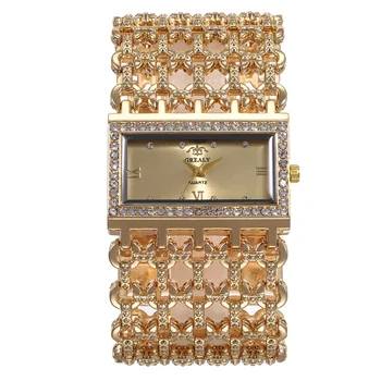 Luxusné Módne Ženy Hodinky Svieti Dial Design, Vlastnosti Dámske náramkové hodinky Quartz Diamond Námestie Žena Zliatiny náramok Hodiny