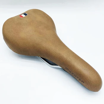 Macarom Francúzsko-Štýl Imitácia Kože, Hnedá Vintage Horský Bicykel Biccyle Sídlo Sedlo