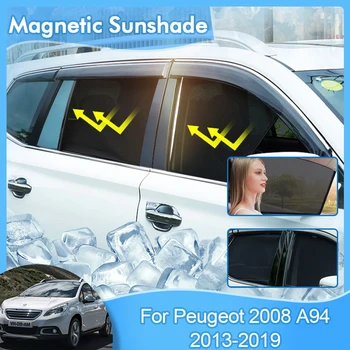 Magnetické Slnečník Pre Peugeot 2008 A94 2013~2019 Okna Sklo Clonu slnečník Auto Čisté Oka Zatemnenie Ochrana pred UV žiarením Opony