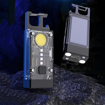 Mini Pocket Baterka 500LM Solárne Typ-C, USB Nabíjateľné LED COB Camping Svetlo 500mAh Otvárač na Výpadok Tiesňových