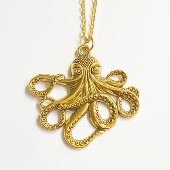 Móda Cthulhu Octopus Náhrdelník Vine Retro Kríž S Dlhým Reťazcom Čierne Lano S Krátkym Reťazcom 5 Osobnosť Prívesok Golier Kúzlo Šperky