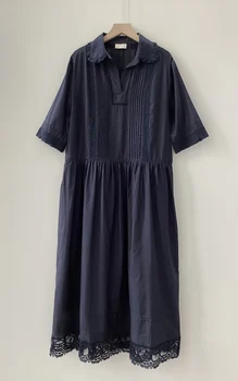 Nový francúzsky voľné kórejská verzia šaty na sklade golier s čipkou spojov ustanovenie