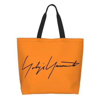Opakovane Yohji Yamamoto Nákupní Taška Ženy Plátno Ramenný Tote Bag Umývateľný Obchod S Potravinami Shopper Tašky