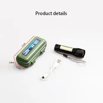 Prenosné LED Baterka XPE KLASU Ľahká Dobíjacia Baterka vstavanú Batériu Zoom Baterka 3 Režime Anti-sklzu A Vody