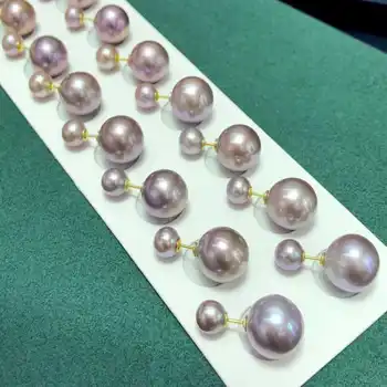 Pár Prírodné sladkovodné perly fialová Barokový pearl náušnice Deň matiek PEVNÉ VALENTÍNA Strany Vďakyvzdania Ženy