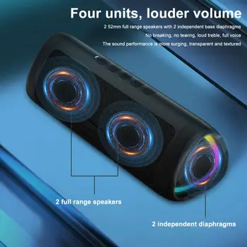 Reproduktor Bezdrôtový Subwoofer, Prenosné, Nepremokavé HD kompatibilný Zvukový RGB Chladné Svetlo Bluetooth-kompatibilné 5.3 Stero Zvuk Box