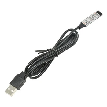 RGB Controller 5V Konektor USB Kábel 4pin Line Stmievač 3 Tlačidlá na 5V 5050 2835 RGB LED Pásy Pásky TV Podsvietenie Svetlo