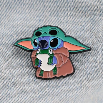 Roztomilý Steh Dieťa Yoda Preklopke Kolíky pre Batohy Smalt Pin Odznaky S Anime Nový Rok Darček Šperky Batoh Príslušenstvo