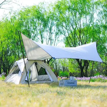 Stan Outdoor Camping Skladacie Čierne Gumové Dažďom a Slnkom Park Camping a Piknik Zariadenia