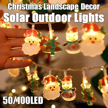 Vianočné Svietidla String Snehuliak Starý Muž Dekor LED Svetlá Krajinnej Scény Rozloženie Tvorivé Vianočný Stromček Osvetľovacie Lampy Prívesky