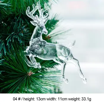 Vianočný Stromček Visí Roztomilý Slávnostnú Atmosféru Elk Plastové Transparentné Strana Navrhne Vianočné Prívesok Krásna Snehová Vločka