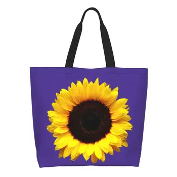 Vlastné Slnečnice Nakupovanie Plátno Tašky Ženy Prenosné Veľká Kapacita Potraviny Kvety Kvetinové Shopper Tote Tašky
