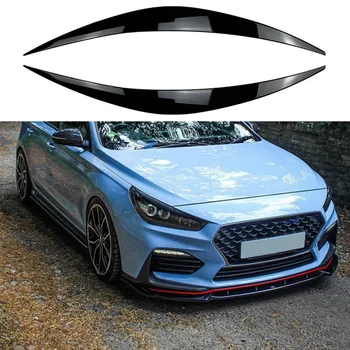 Vysoko Kvalitné Auto Obočie Nálepka, 3D Svetlometu Obočie Nálepky ABS Pre Hyundai I30 MK3 2017-2020 Vľavo+Vpravo Bright Black