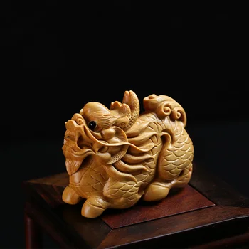 Čínsky Mini Dragon Zvierat Kylin Dreva Dobré S Remesiel Krušpán Rezbárske Práce Domov Ozdoby
